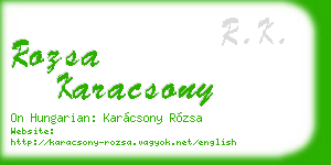 rozsa karacsony business card
